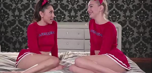  Kenna James licked by cheersquad leader
